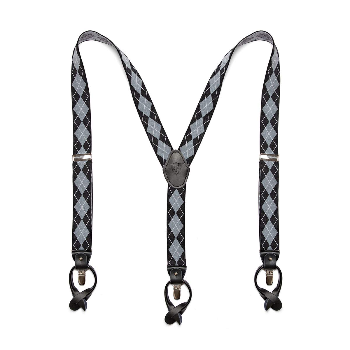 Brera67 Men's Elegant Suspenders 3.5 CM Wide Clips Adjustable Length
