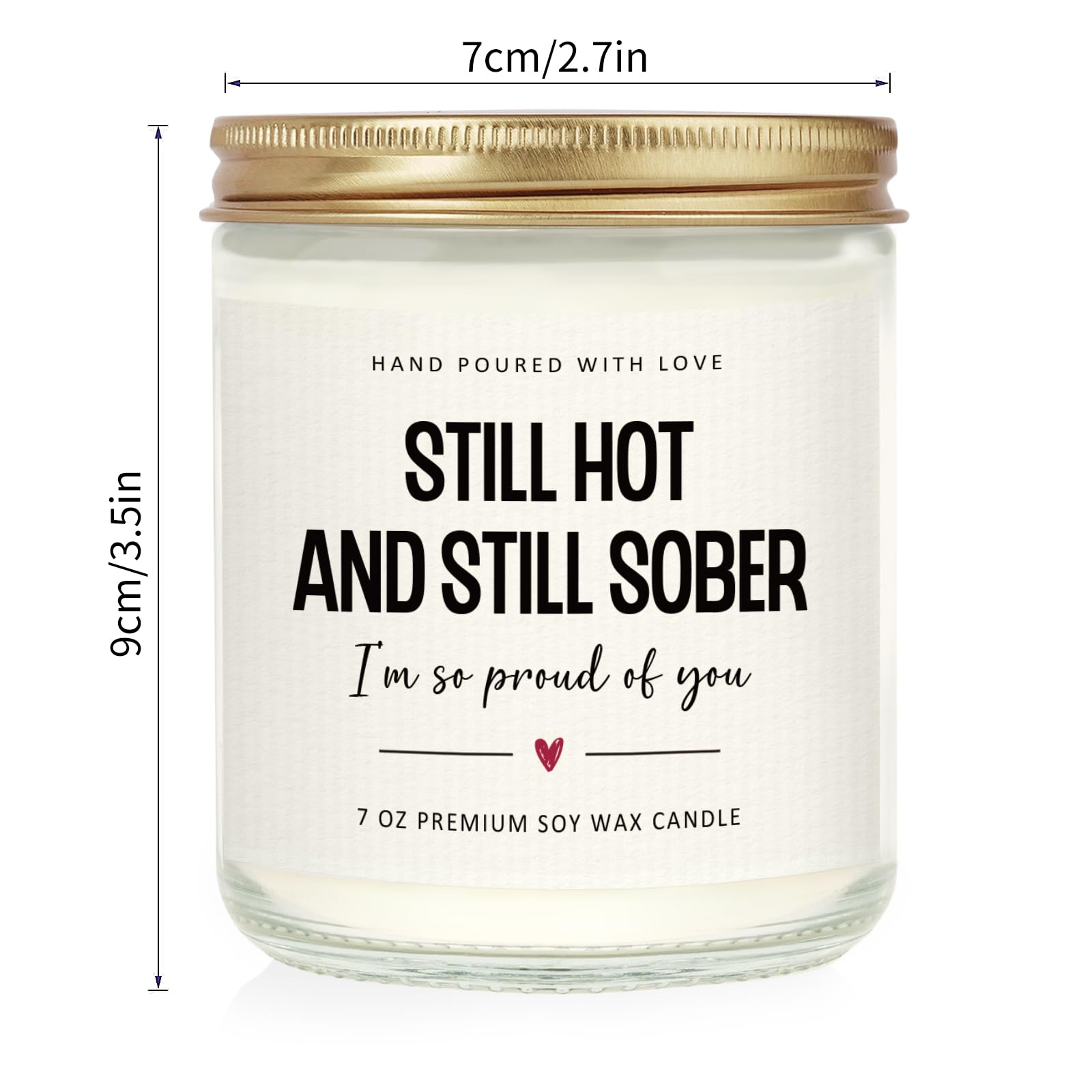 Sobriety Gifts for Women Men, 1 Year 2 Year Sober Gifts, Best Sobriety Recovery Gift, Sober Celebration, Anniversary, Proud of You Presents for Her - Handmade Lavender Scented Candle 7oz