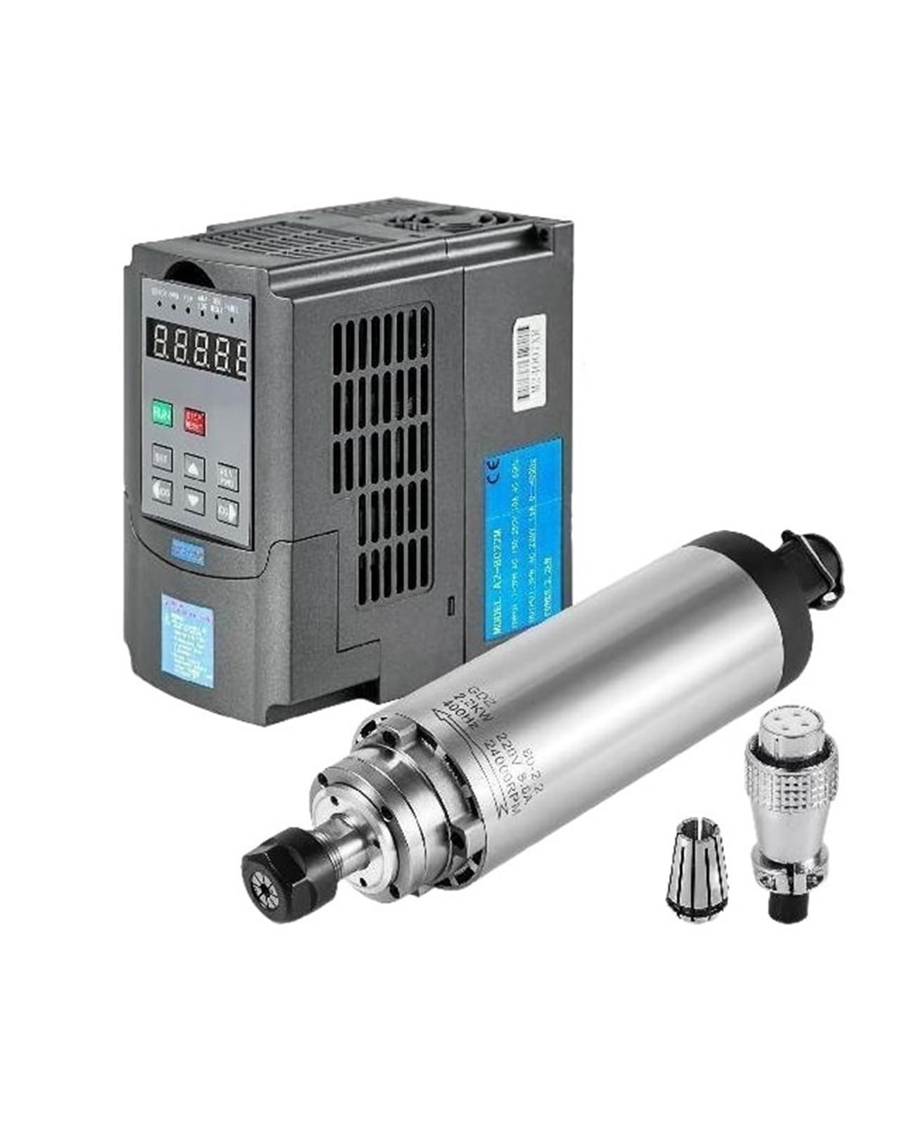 3H-P 2.2KW VFD con azionamento a frequenza variabile e Motore mandrino raffreddato ad Aria da 2.2KW con mandrino a Pinza ER20 for fresatura di Router di CNC