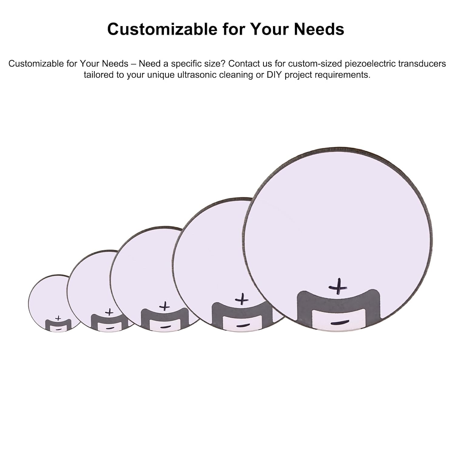 10 Pcs 50mm 45kHz Piezoelectric Disc Transducers Replacement Kit, PZT Ceramics, Adhesive Bonding, Not Included Lead Wires, for 18 W to 30 W Ultrasonic Cleaning