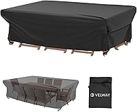 Vista 10 de Velway Funda para muebles de patio al aire libre, impermeable, cuadrada, para mesa de patio, sofá, 50 pulgadas de largo x 50 pulgadas de ancho x 29