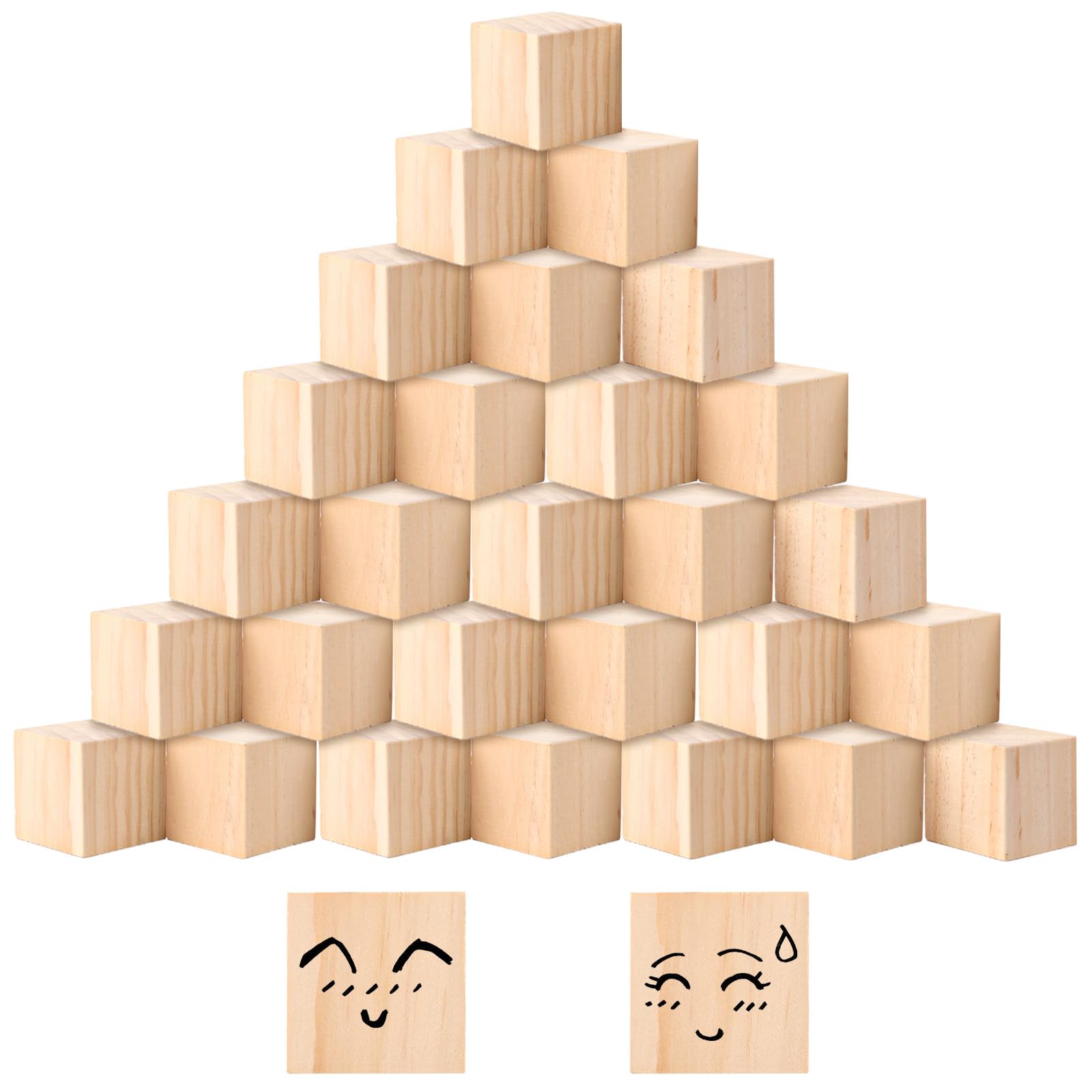 50 stuks houten dobbelstenen, blanco blokjes