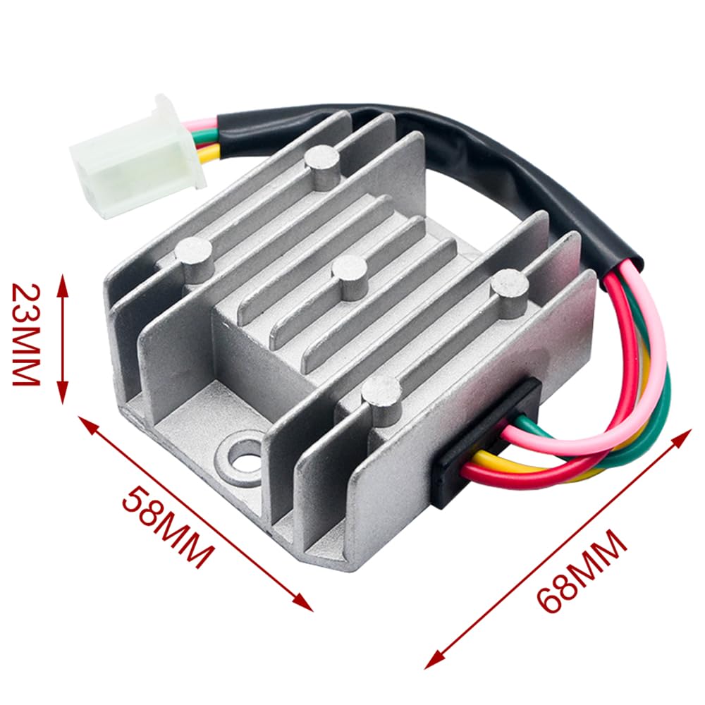 Riloer Regolatore raddrizzatore universale 4 fili 12 V AC regolatore di tensione per moto quad scooter