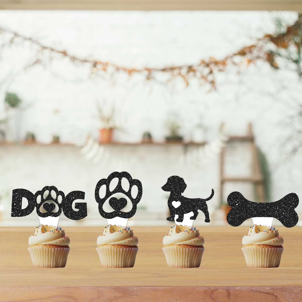 36 Décorations De Cupcakes Halloween à Paillettes - Forme De Couteau De Sang, Pour Gâteaux Et Desserts De Fête - 2