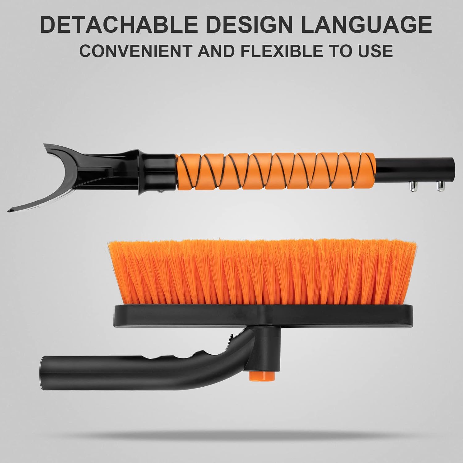 review Qoosea Snow Brush and Ice Scraper for Car 22” Windshield Snow Brush with Car Wash Gloves and Soft Bristle Head Brush 360° Degree Rotation Degree Rotation for Car or Truck SUV