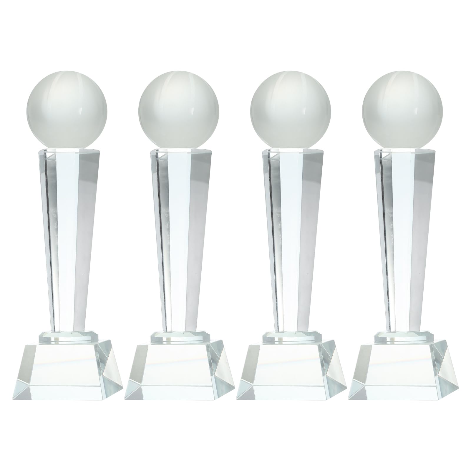 QUARKZMAN Kristallglas Trophäe Mit Box 9 X 2.8 Zoll 4 Stück Basketball Champions Auszeichnung Für Desktop Tisch Dekoration Turniere Sportwettbewerbe Briefbeschwerer Klar