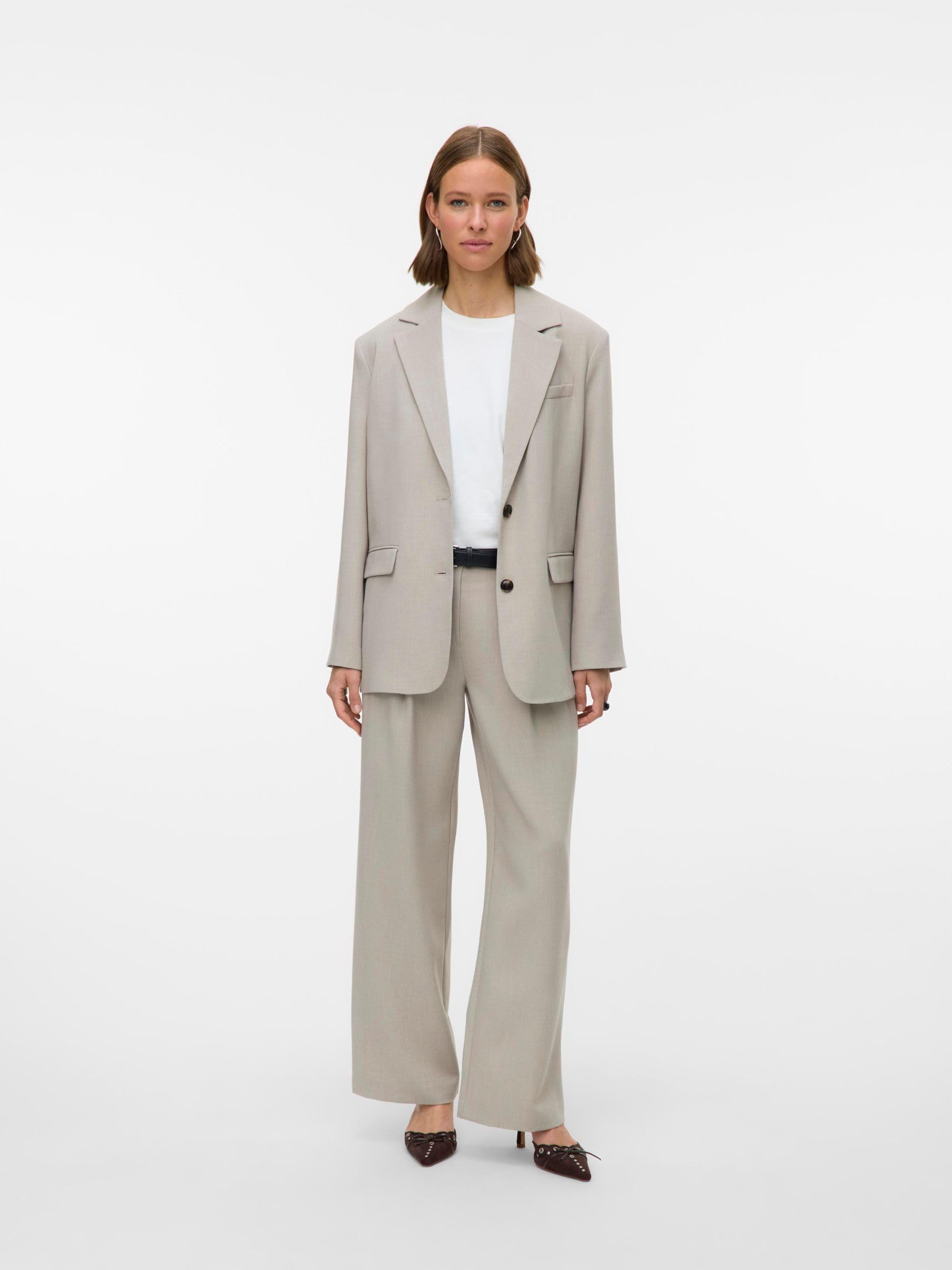 VERO MODA Damska marynarka Vmmichell Ls Oversized, srebrna norka, 16, Srebrna norka, 42