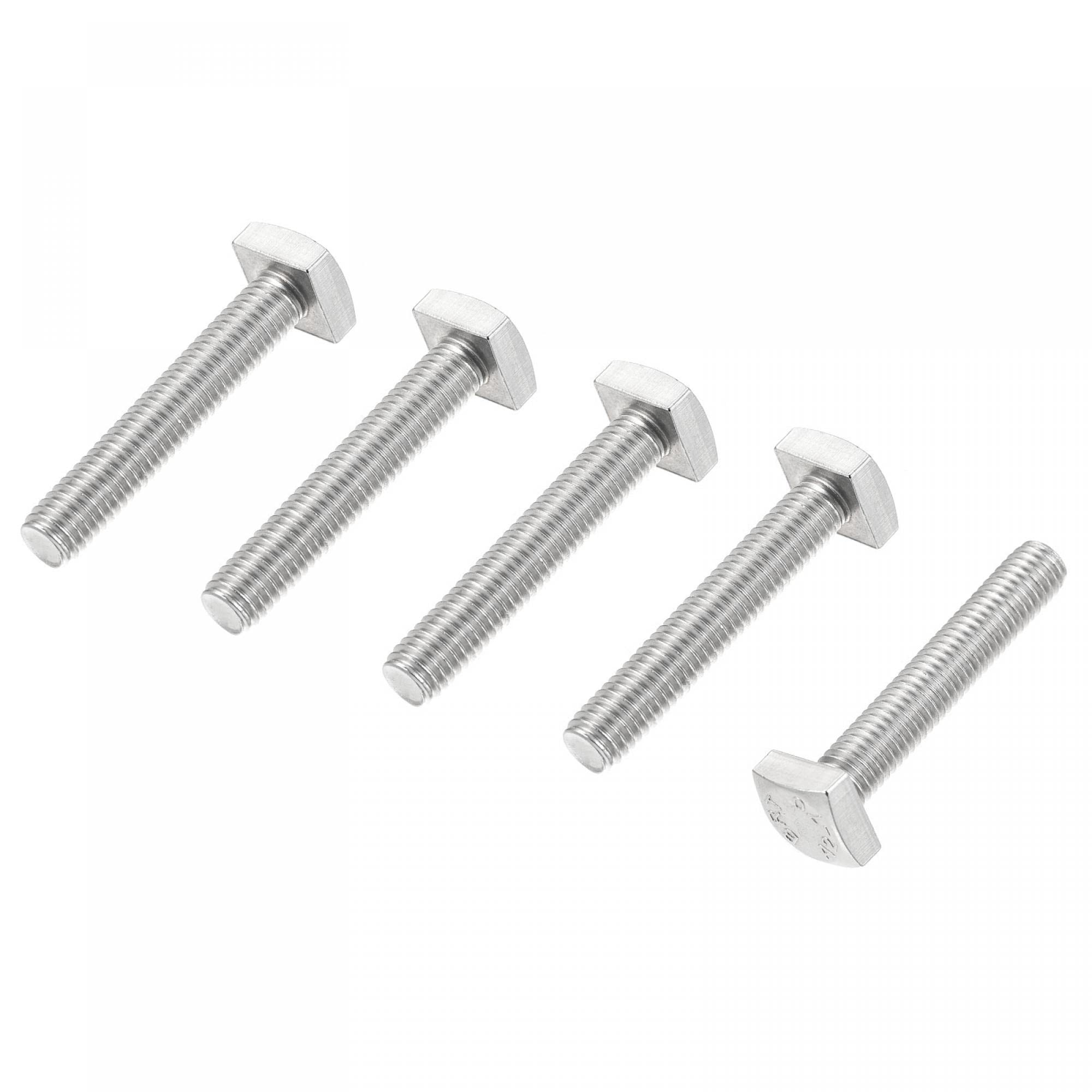 sourcing map Square Head Bolt, 5pcs M8x45mm Fully Thread 304 Stainless Steel Grade C Square Machine Screws