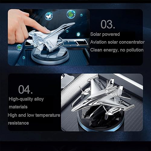 Miniatura 4 de NICEADA Ambientador  Difusor giratorio de energía solar para aeronaves de combate  Kit de chorro de caza súper para decoración interior de automóvil