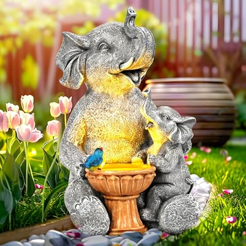 GIGALUMI Solar Elephant Garden Statue Cover