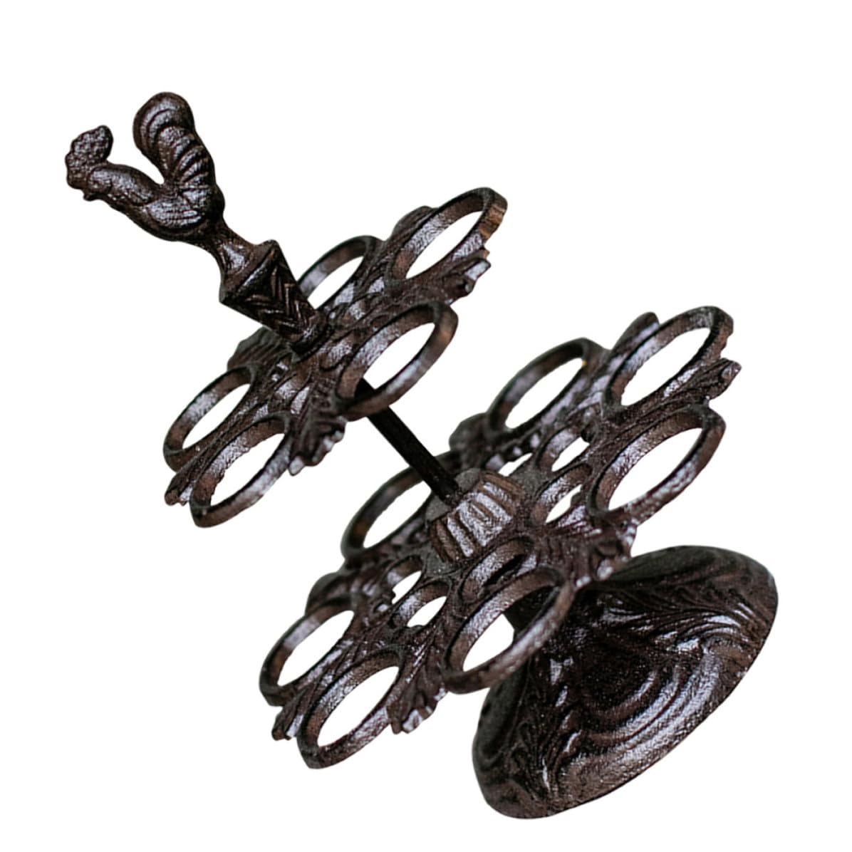Operitacx Portauova Vintage in Ferro Nero, Forma Gallina per Cucina | Contenitore per Uova da Tavolo, Stile Retrò Creativo, Protezione Pratica, Organizzazione Ordinata