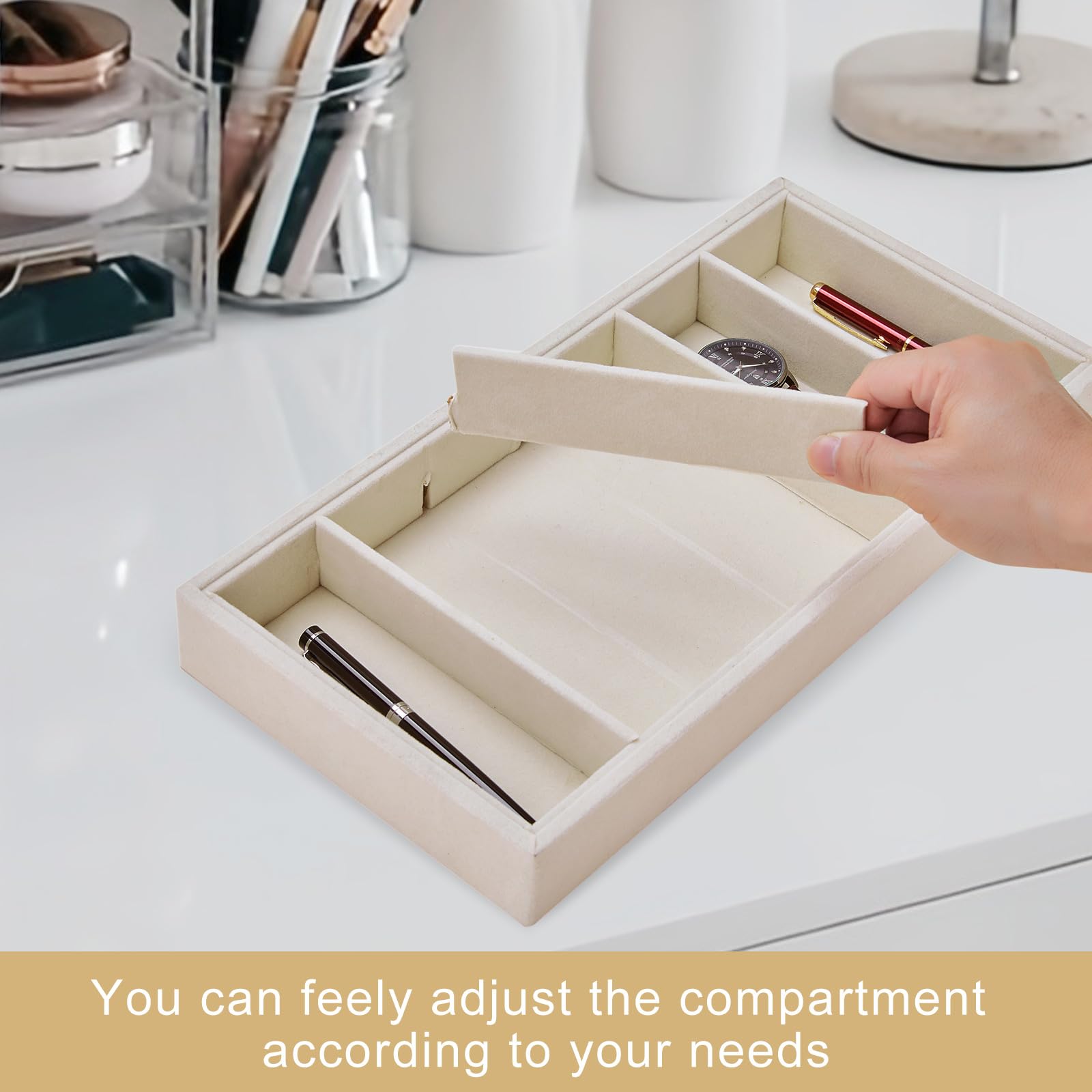 2 organizer per occhiali da sole, 6 scomparti, in velluto, per occhiali, anelli, collane, bracciali, orologi, per donne e uomini