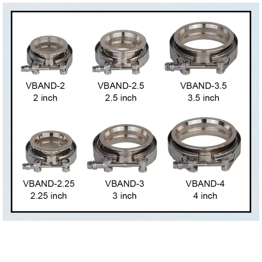 Kit de brida de abrazadera de banda en V de 2, 2,25, 2,5, 3 y 4 pulgadas para bajante de turbo, válvula de descarga, tubos de escape de banda en V, accesorios para coche, 3 pulgadas