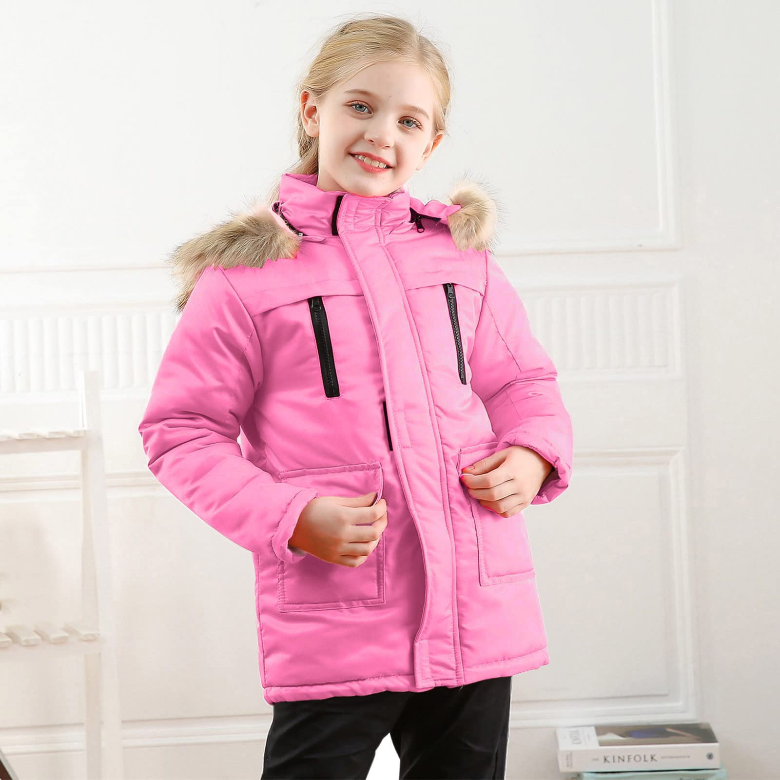 Generisch Jungen Winter Verdicken Mantel Mit Tasche Kapuzenjacke Dicke Baby Übergangsjacke Schneeanzug Kinder Winterjacken