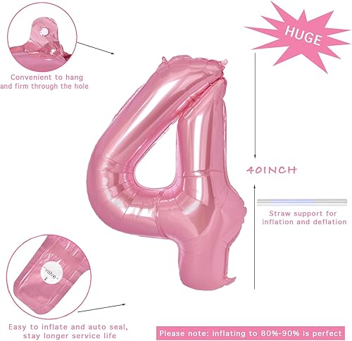 Miniatura 7 de Globos gigantes de 40 pulgadas con números 3, globos gigantes de Mylar de aluminio digital gigante para decoración de fiesta de cumpleaños, boda,