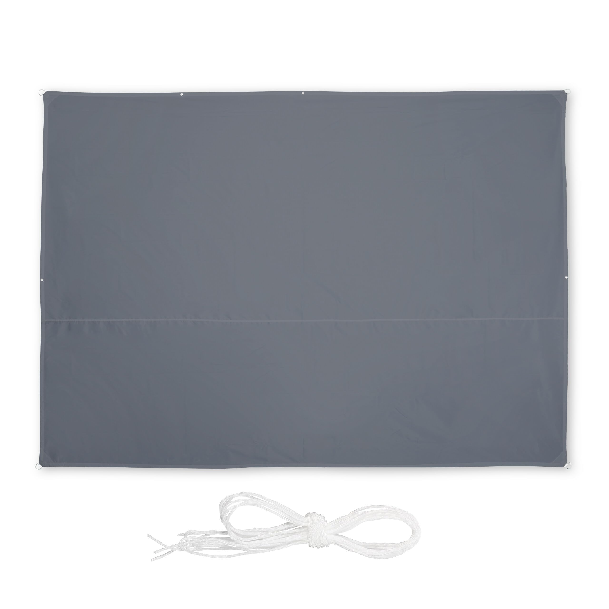 Relaxdays Voile d'ombrage rectangulaire, 3,​5 x 4,​5 m, imperméable, Anti-​UV, avec tendeurs, terrasse, Balcon, Gris