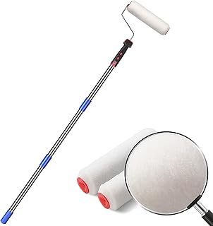 HOSKO 6FT Paint Roller Kits - 9.5 inches Roller Frame with 3 Paint Roller Covers and 60 inches Stainless Steel Detachable ...