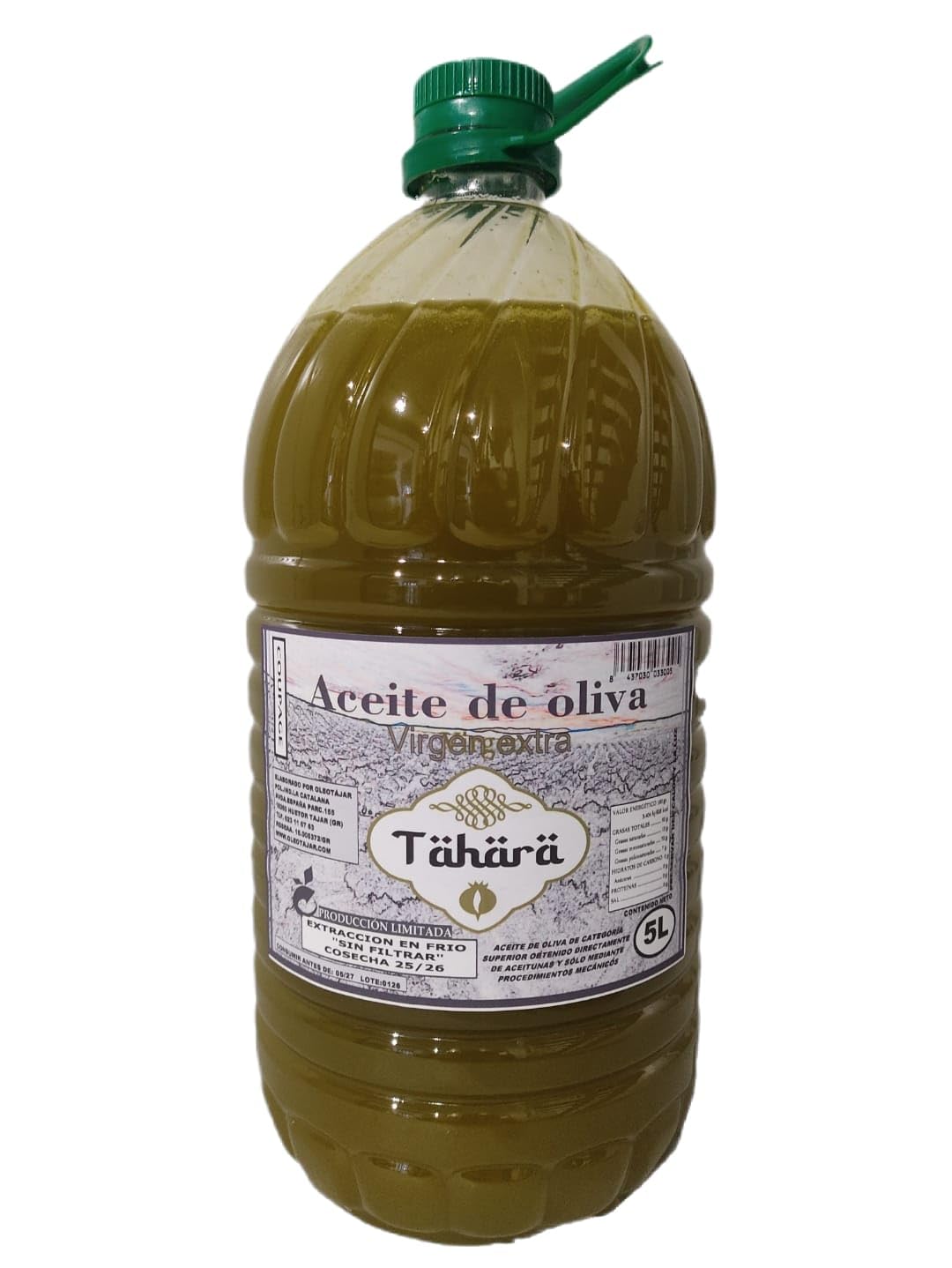 Tähärä Aceite de Oliva Virgen Extra, Extracción en Frío, Sin Filtrar, Producción Limitada, 5 Litros