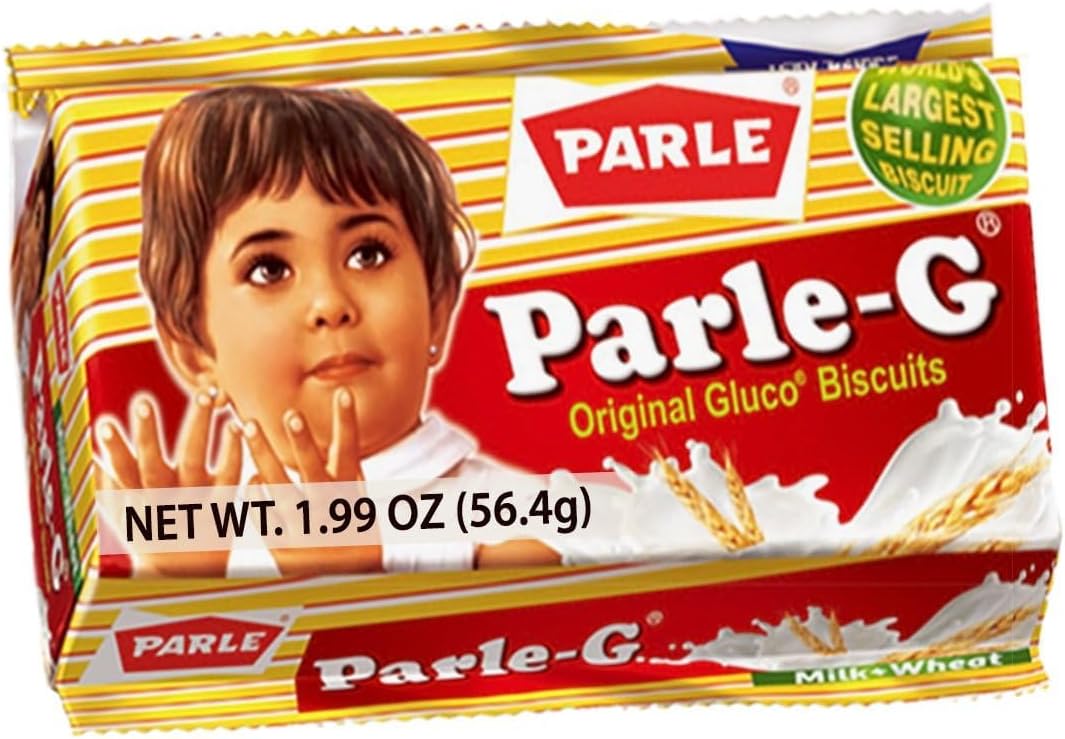 Parle-G Original Biscuits - 1.99 oz (6 Pack), Light Brown
