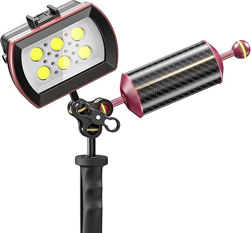 Miniatura 47 de Seafrogs - Brazo de cámara de buceo subacuático de 1 pulgada, abrazadera de bola submarina estándar negra para sistema de luz de fotografía