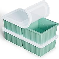 GGOW Silicone Soup Freezer Trays 2-Pack: 2-Cup Portion Control Ice Cube Trays with Lids for Easy Meal Prep