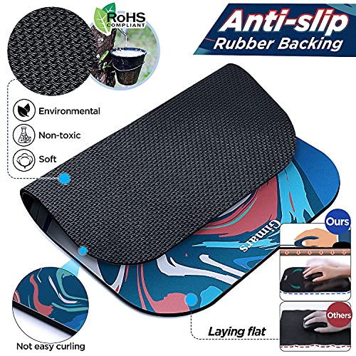 Gimars Large Smooth Superfine Fibre Memory Foam Ergonomic Mouse Pad Wrist Rest Support - Mousepad with Nonslip Base for Laptop, Computer, Gaming & Office，Green Camouflage - Thumbnail 4