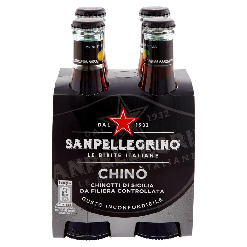 Italian Gourmet Bundle Sanpellegrino Chinò 24 x 20 cl, 4,8 L, Boisson Gazeuse Italienne au Chinotto, Bouteilles en Verre, Chinotti de Sicile, Goût Intense et Amer-Doux + Italian Gourmet Polpa