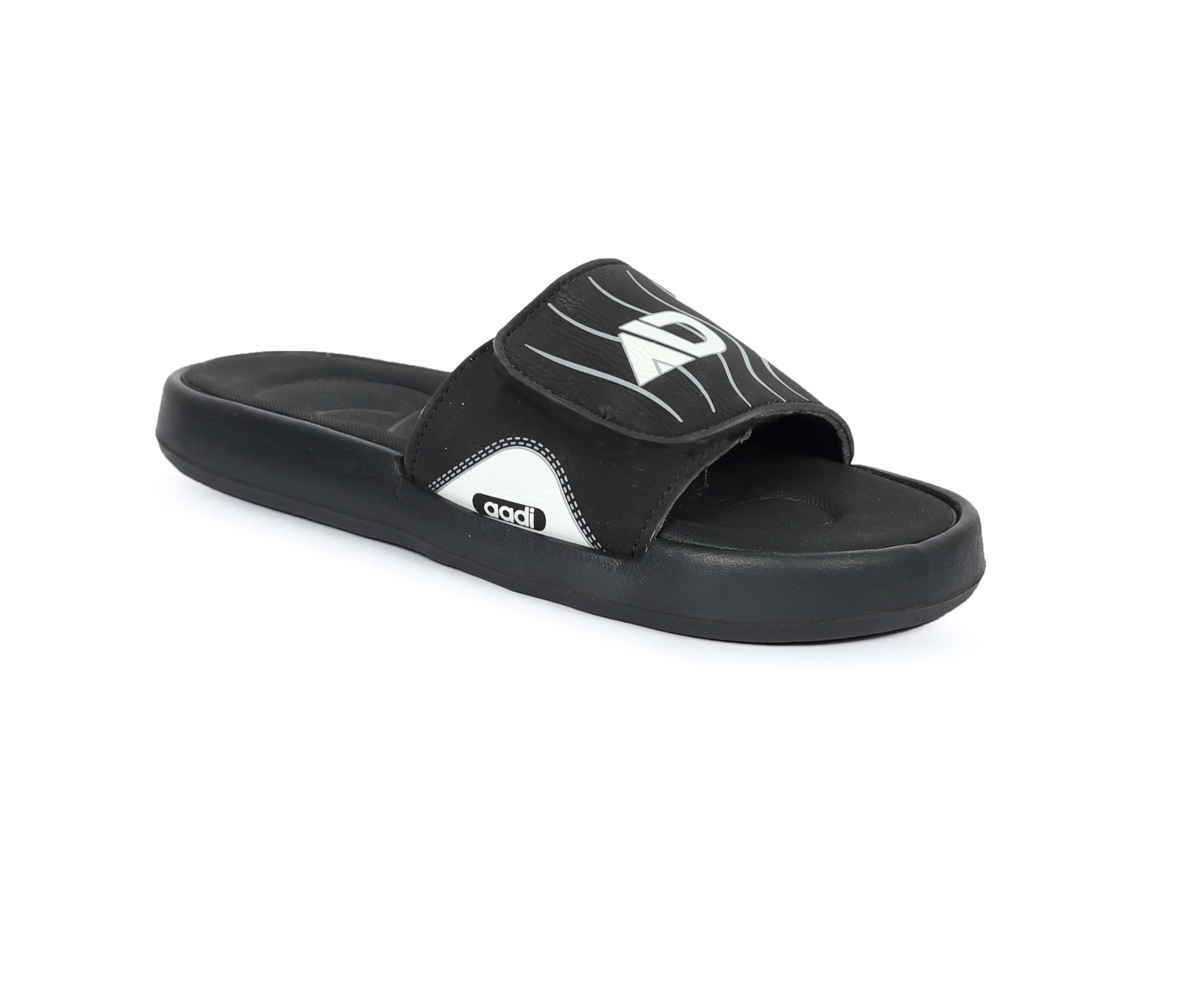 aadi Men's Synthetic Leather Lightweight Comfortable Outdoor Dailyuse Casual Slides/Flip Flop/Slippers-picture-4