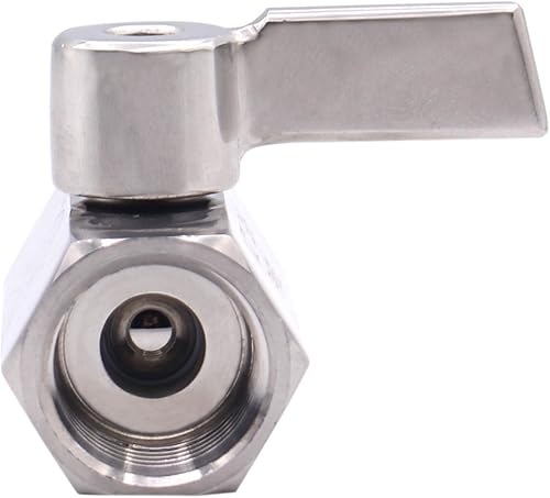 Miniatura 4 de DERNORD - Mini válvula de bola de 12 pulgada NPT rosca hembra con mango de acero inoxidable 304 (Pack de 2)