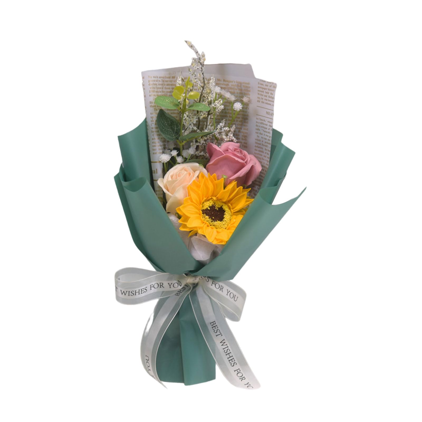 sodeber Artificial Sunflowers Bouquets Soap Petals Flower Bouquets Room Decoration for Graduation Ceremony Mother Day Present Sunflowers Bouquet
