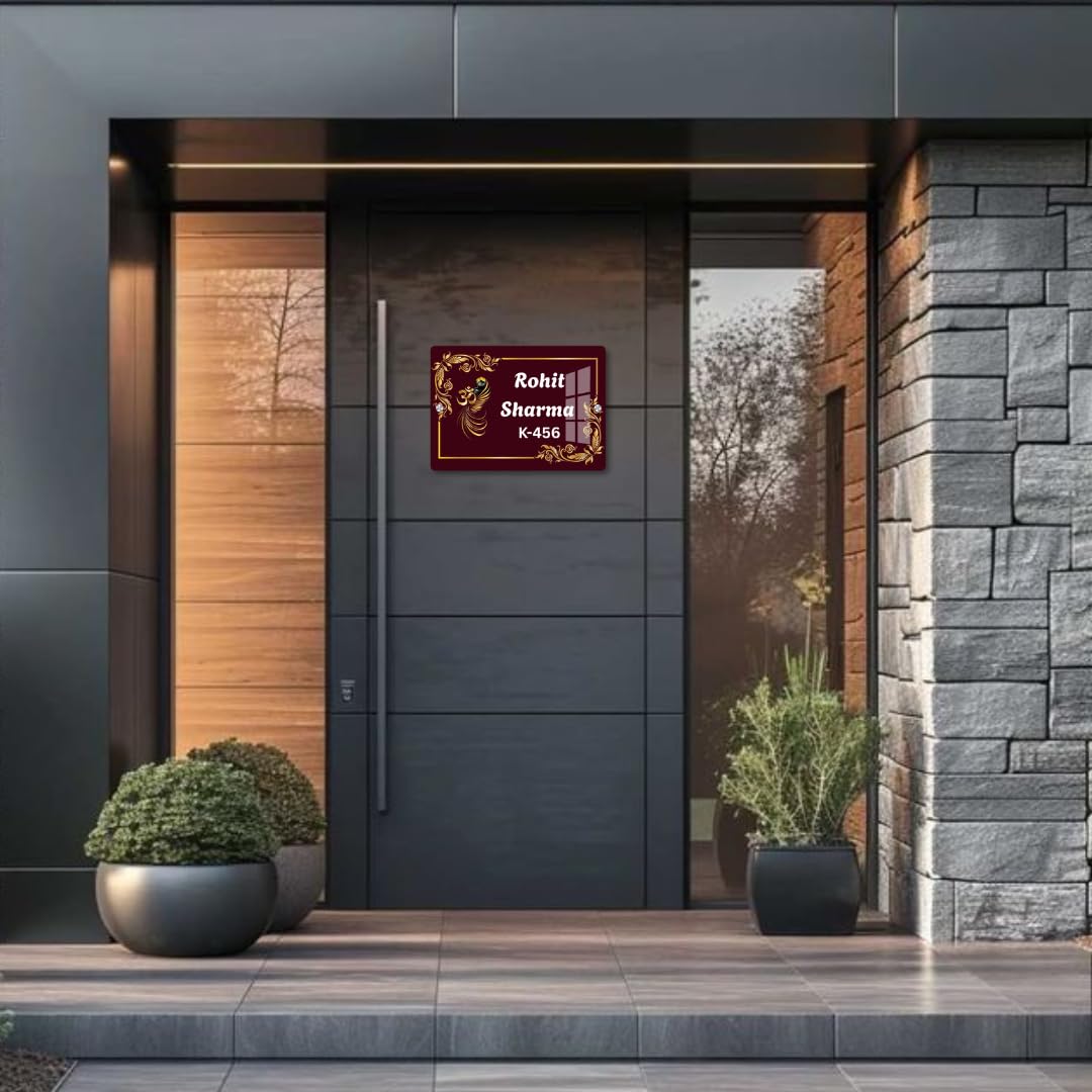 Name plate for home entrance Home name plate Door name plates Name Plate For Home Office (8/12 inch, Name plate F) — Amazon image 9