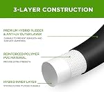 Garden Hose 50FT, 5/8'' Water Hose, Flexible and Leakproof Hybrid Garden Hose for RV, Trailer, Patio and Outdoor, Black