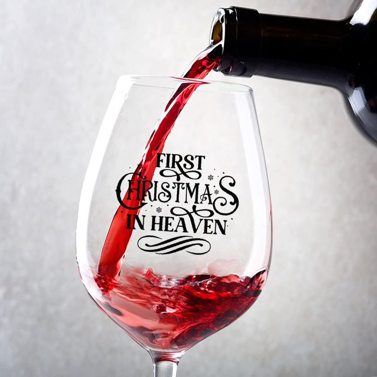 Verres à vin First Christmas in Heaven pour vos repas de Noël en famille
