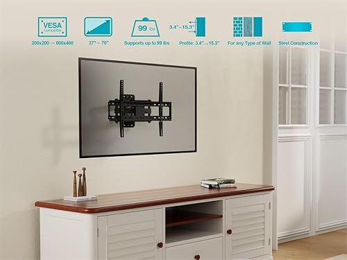 Miniatura 7 de Monoprice Titan Series Soporte de pared articulado para TV de movimiento completo, para televisores de hasta 70 pulgadas, peso máximo de 99 libras,