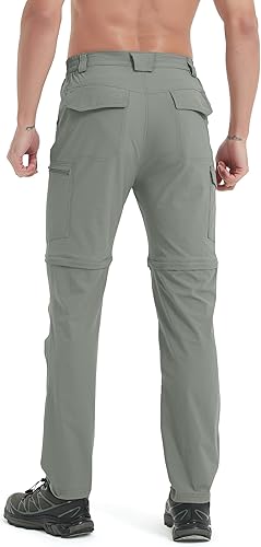 Miniatura 7 de Pantalones de senderismo para hombre, convertibles, con cremallera, ligeros, impermeables, de secado rápido, para pesca al aire libre, viajes