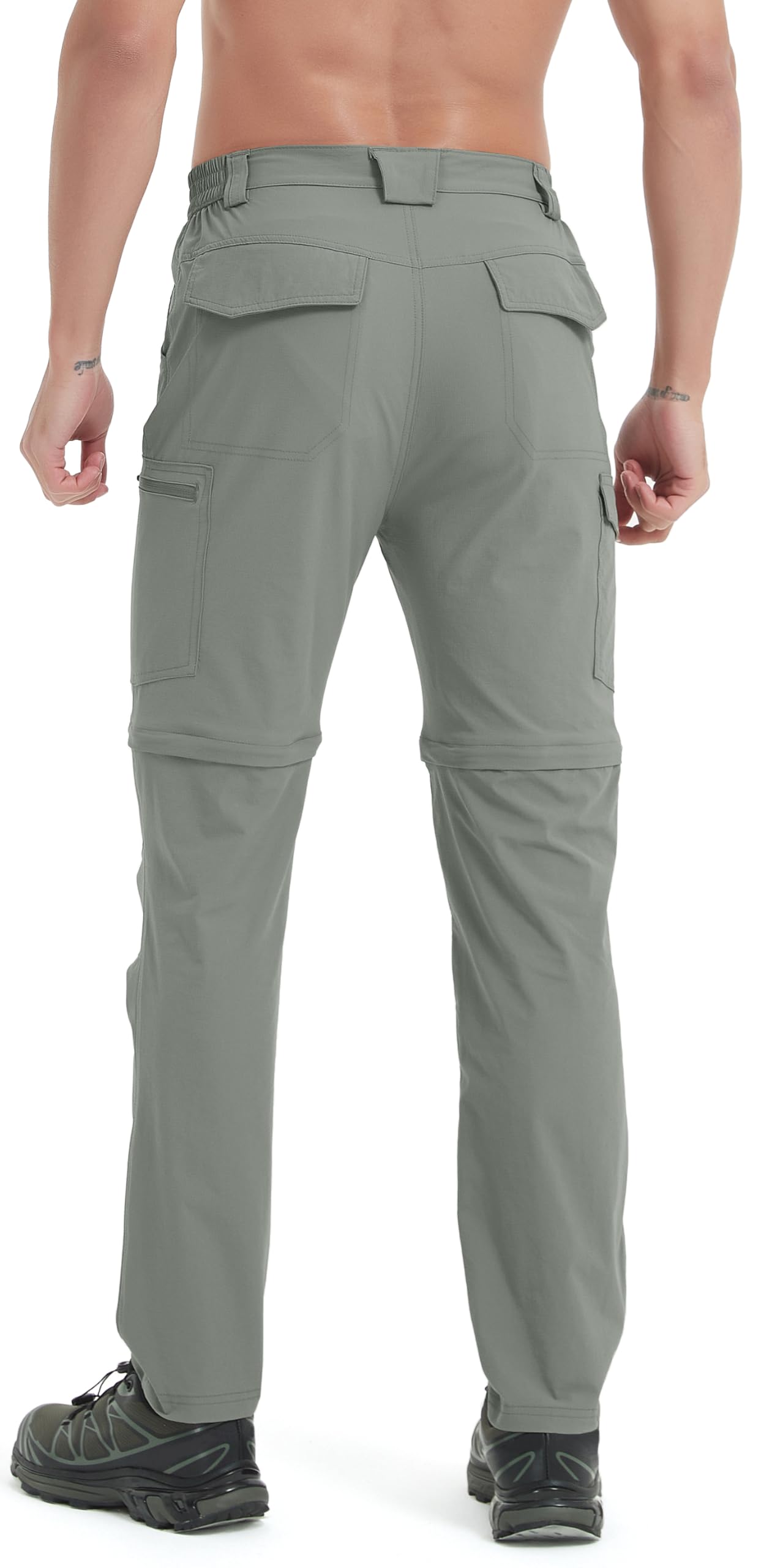 Pantaloni da trekking convertibili da uomo, con cerniera, leggeri, impermeabili, ad asciugatura rapida, per pesca, viaggi, safari, campeggio