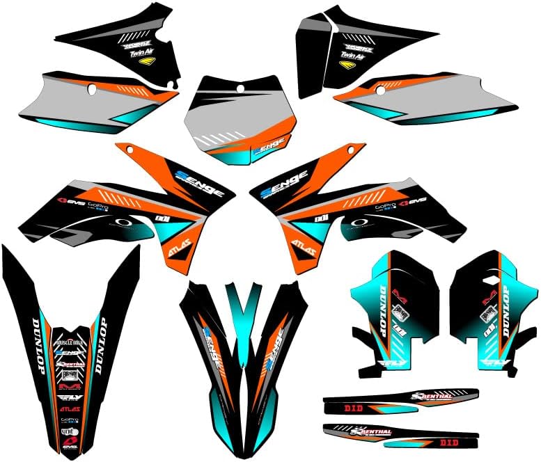Vista 9 de 2011-2012 SX Surge Black Senge Graphics Base Kit Compatible with KTM