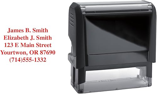 Miniatura 6 de Sello personalizado con nombre y direcciónsello de tinta negra autoentintado, hasta 5 líneas