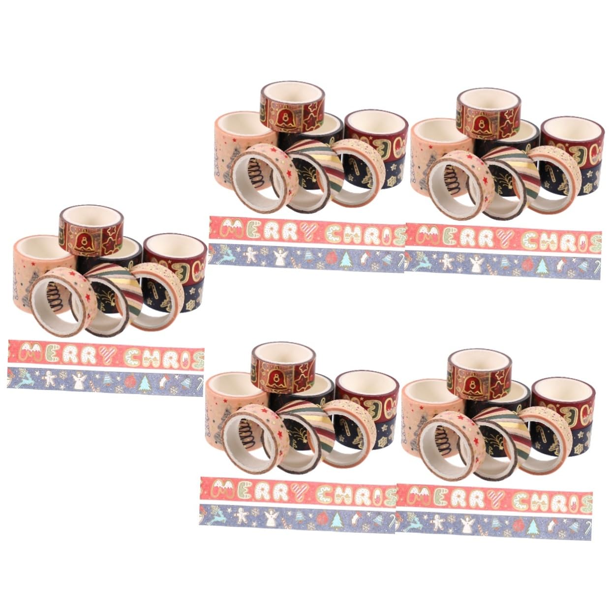 Lurrose 5 Ensembles Ruban Washi De Noël De Décoratifs Rouleau Pour Scrapbooking Et Artisanat Autocollants Créatifs À Thème 8 Rouleaux*5