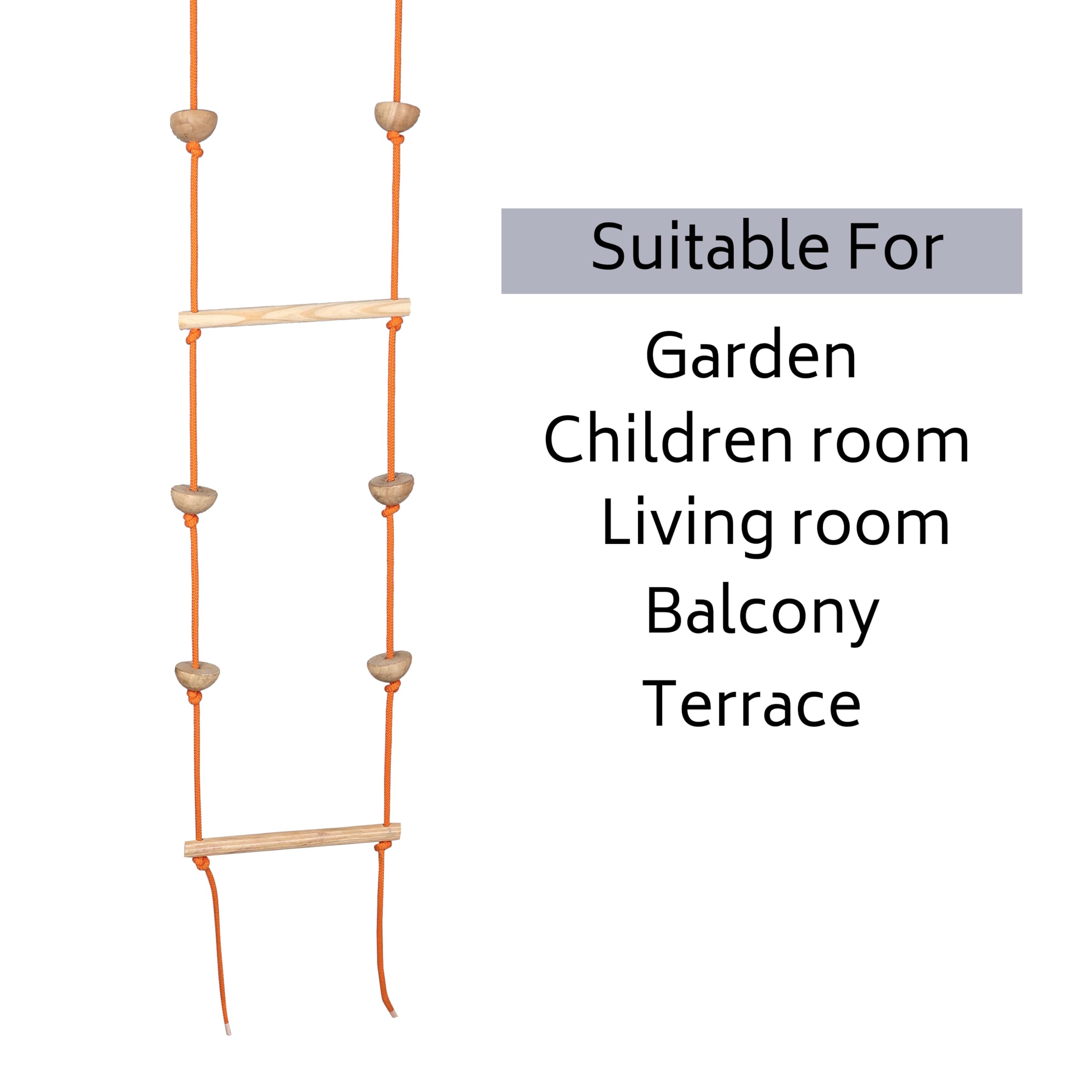 BOFFLE Rope Ladder for Kids | Climbing Stairs for Kids | Wooden Scales for Kids for Physical Activity | Indoor Outdoor Games for Kids for 3 to 10 Years 4