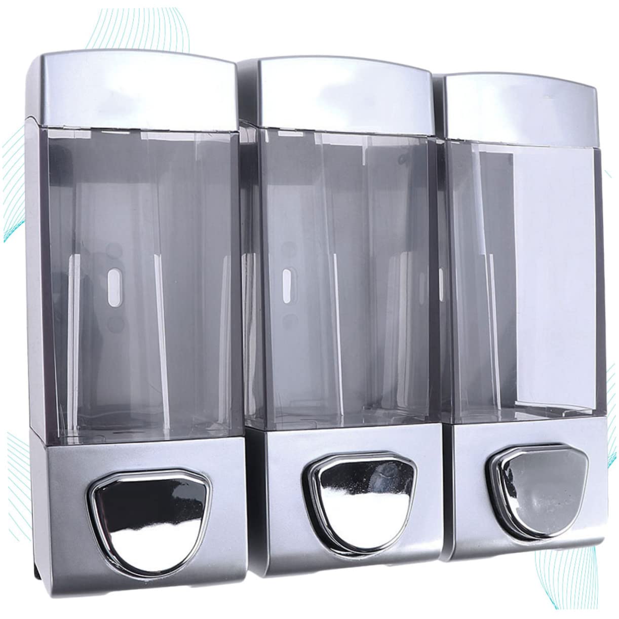 FONDOTIN Shower Gel Dispenser Pump Wall-Mounted Transparent 3 Bottles Conditioner Lotion for Home