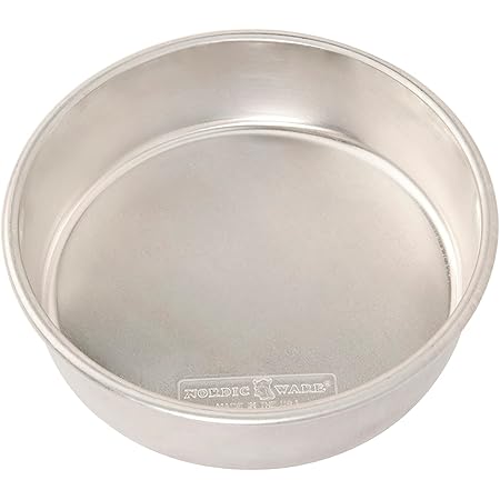 Nordic Ware Natural Aluminum Commercial Round Layer Cake Pan Baking Essentials, 8-Inch Round, Metallic