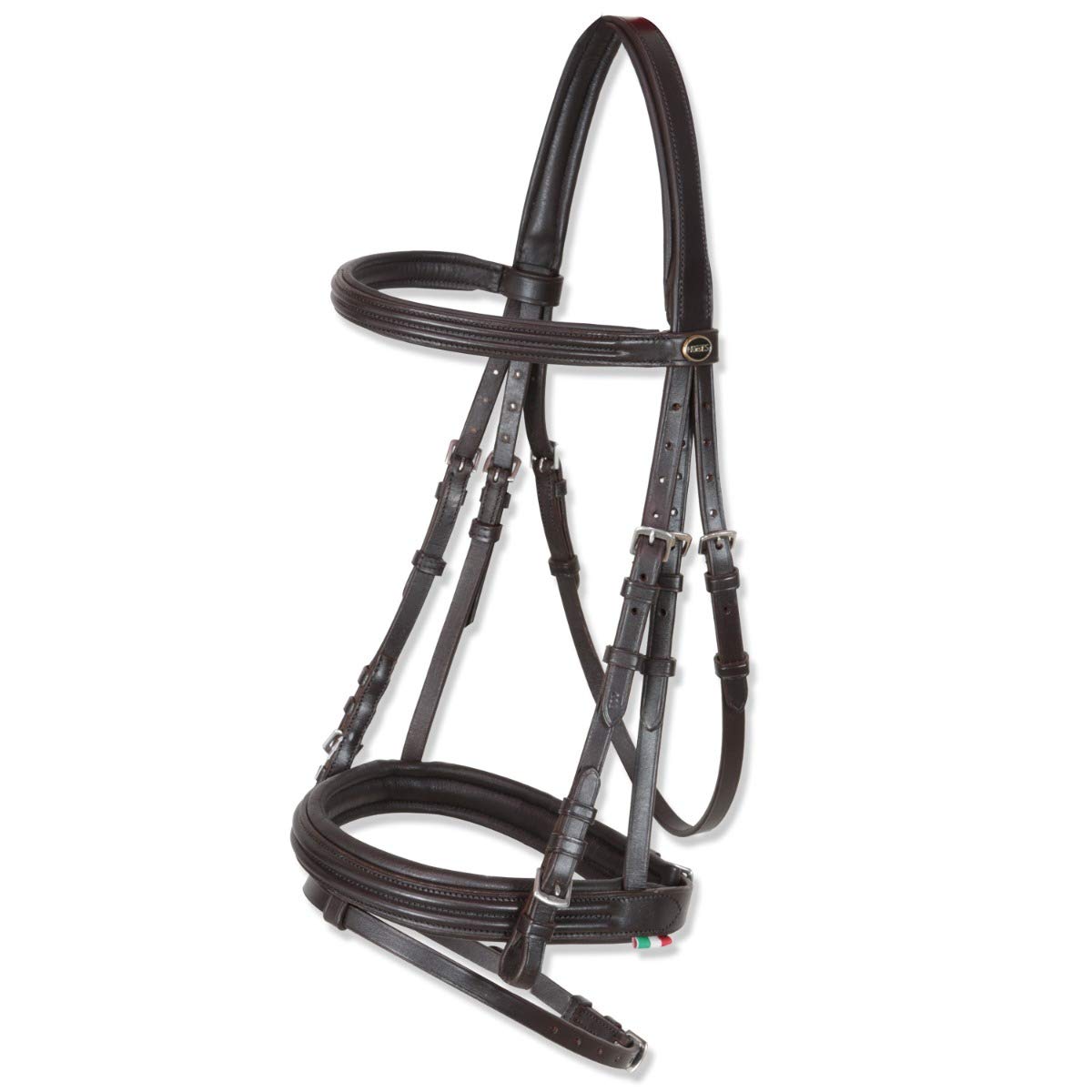 Horses, Briglia per Cavalli, Bombata Modello Pisa, in Morbidissimo Cuoio con Imbottitura su Nasiera e Sopratesta, Taglia COB e Full, Senza Decori, Disponibile in Due Colori (Nero e Marrone)