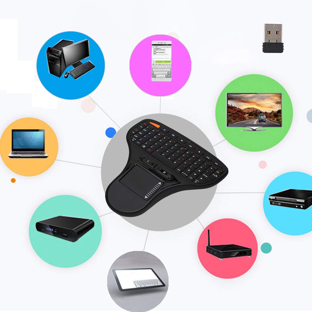 Mini USB QWERTY KEYBOOD 2 W 1 Trackball Multimedia Ultra Lightweight Design 4G bezprzewodowa mysz i klawiatura 2 w 1 odpowiednie dla 2000 Vista i 7 komputerów telewizyjnych