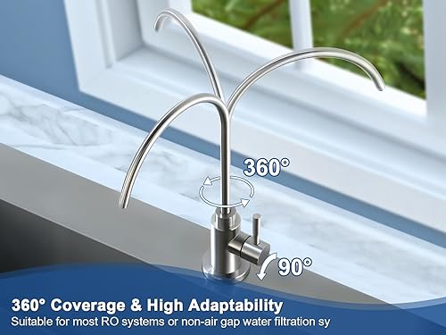 Miniatura 3 de Grifo de ósmosis inversa se adapta a la mayoría de unidades RO o sistema de filtración de agua, grifo de agua potable sin espacio de aire de acero