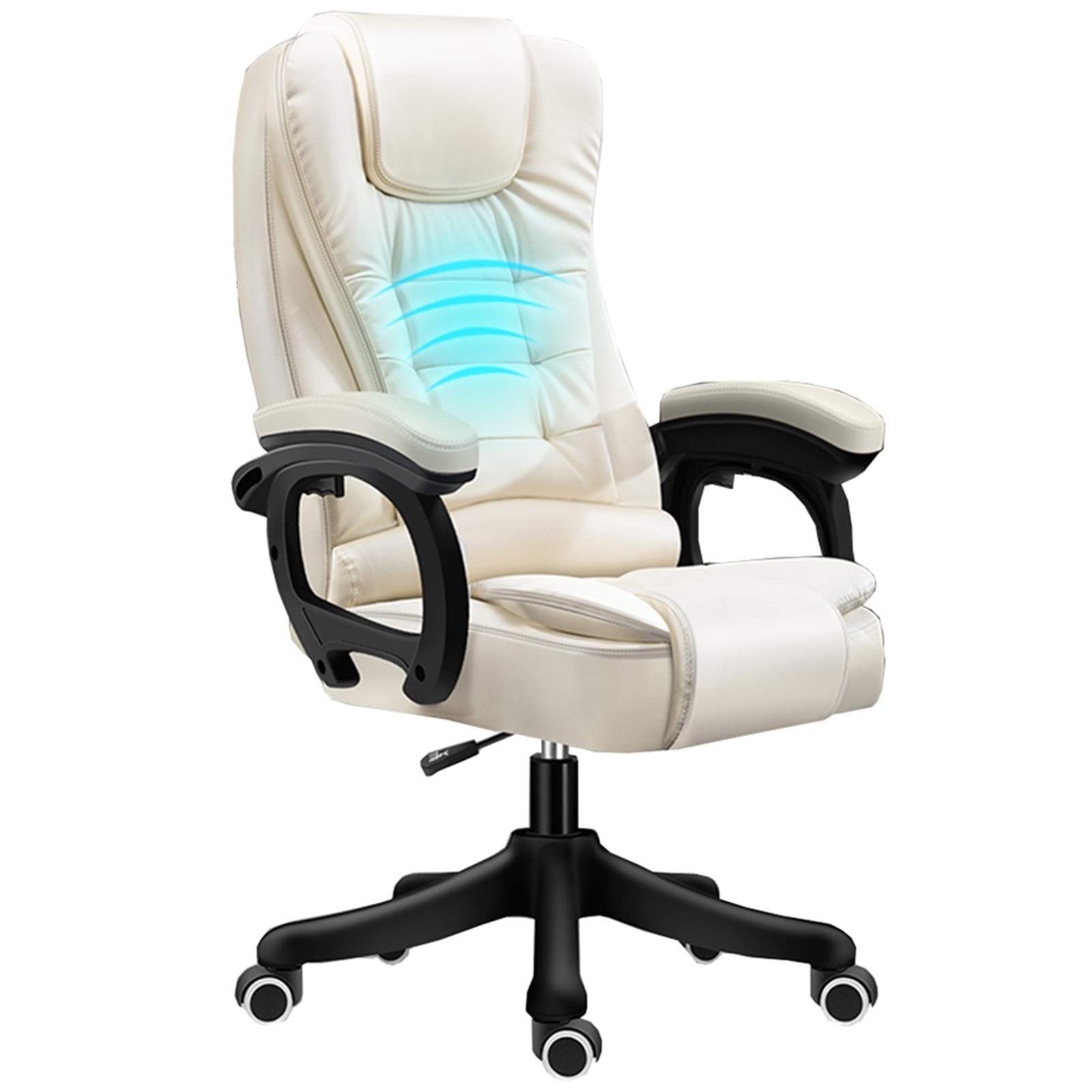 Ergonomiczne krzesło biurowe z klejoną skórą, podparciem lędźwiowym i wyściełanym podłokietnikiem, idealne do biura, gier i biurka komputerowego