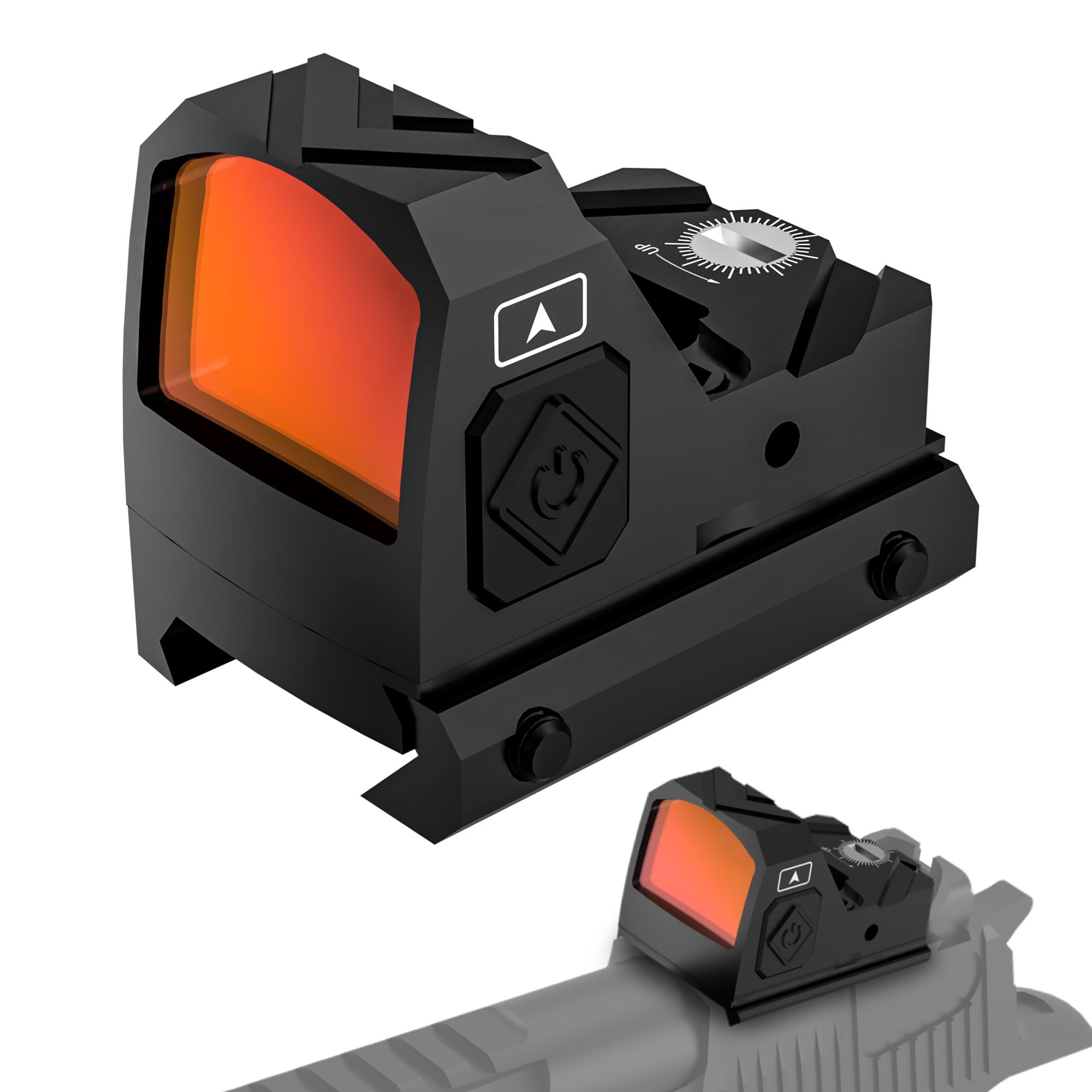 Motion Awake Red Dot Scope - 2 MOA RMR Cut Footprint Red Dot Scope, Waterproof Optic Reflex Sight 12 Brightness Adjustment Shake Awake Red Dot Sight with Adapter Plate for MOS and 20mm Picatinny Base