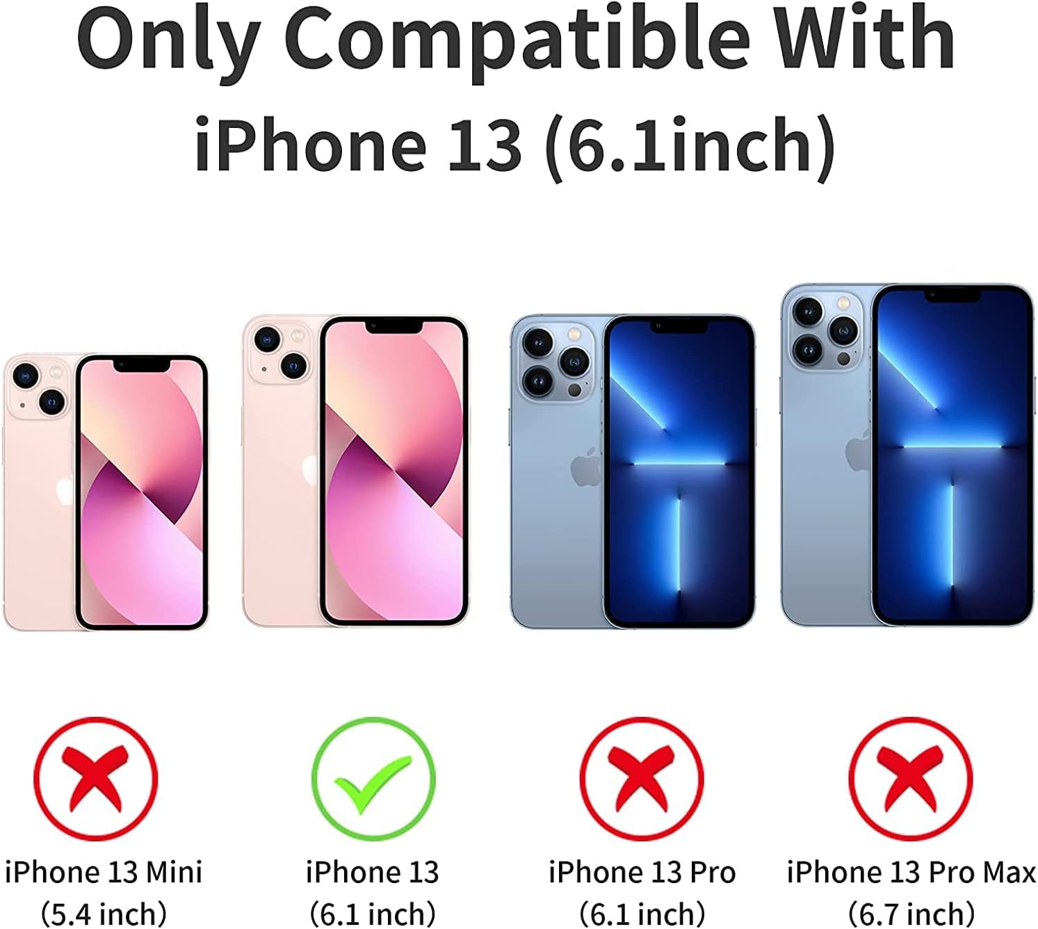 for iPhone 13 Case (6.1"), with 2 Tempered Glass Screen Protector [Heavy Duty Military-Grade Full Body Drop Protection] Shockproof Tough Durable 6.1 Inch（Blackgreen） - Image 2