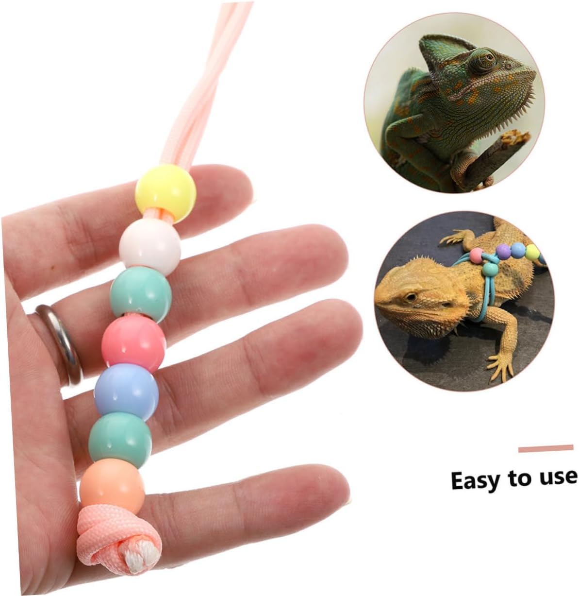 DOITOOL 3pcs Luminous Reptile Lizard Harness Leash Set Adjustable Small Pet Outdoor Walking Traction Rope for Bearded Dragon and Crawling Animals