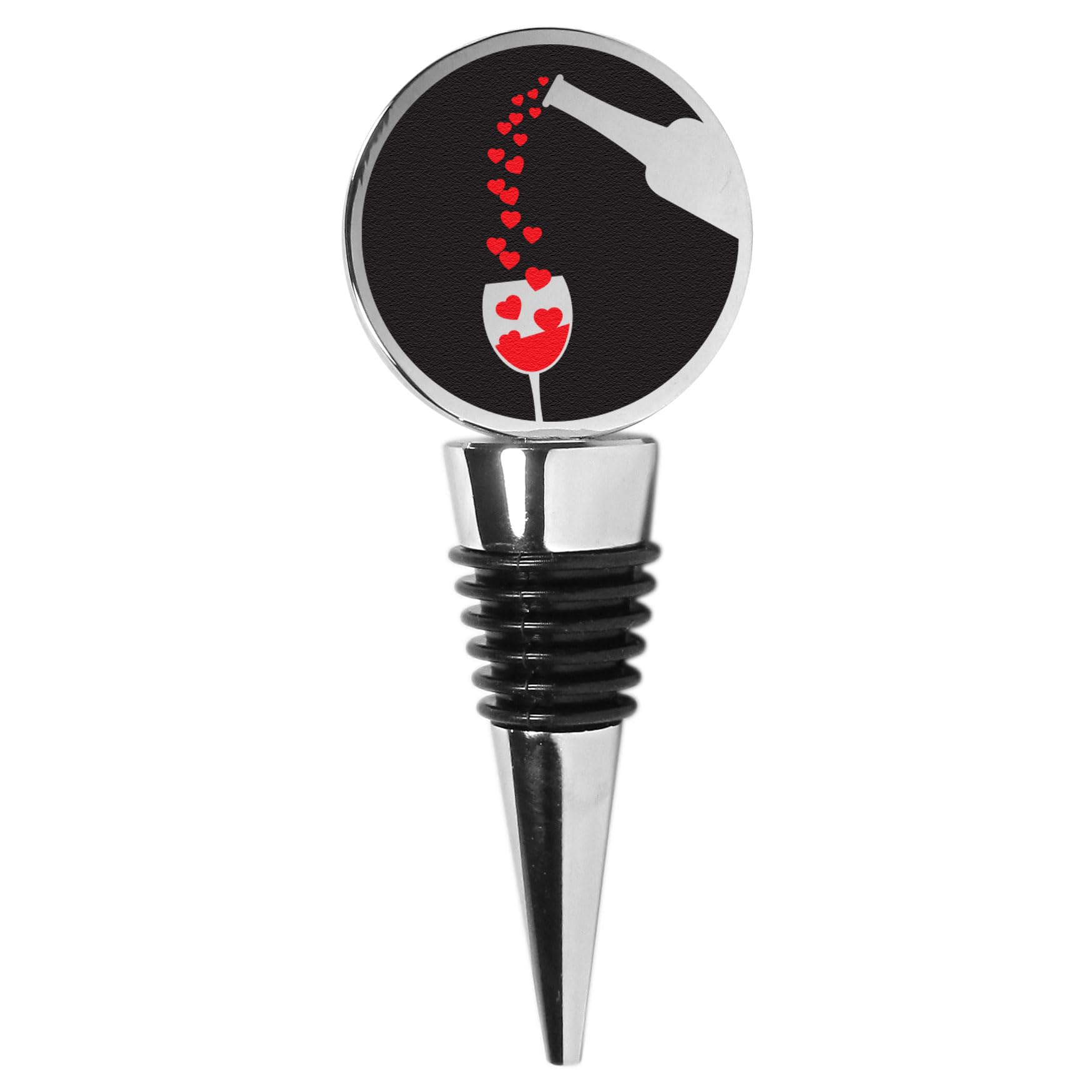 Pouring Hearts - Tapón de vino, talla única, cromado